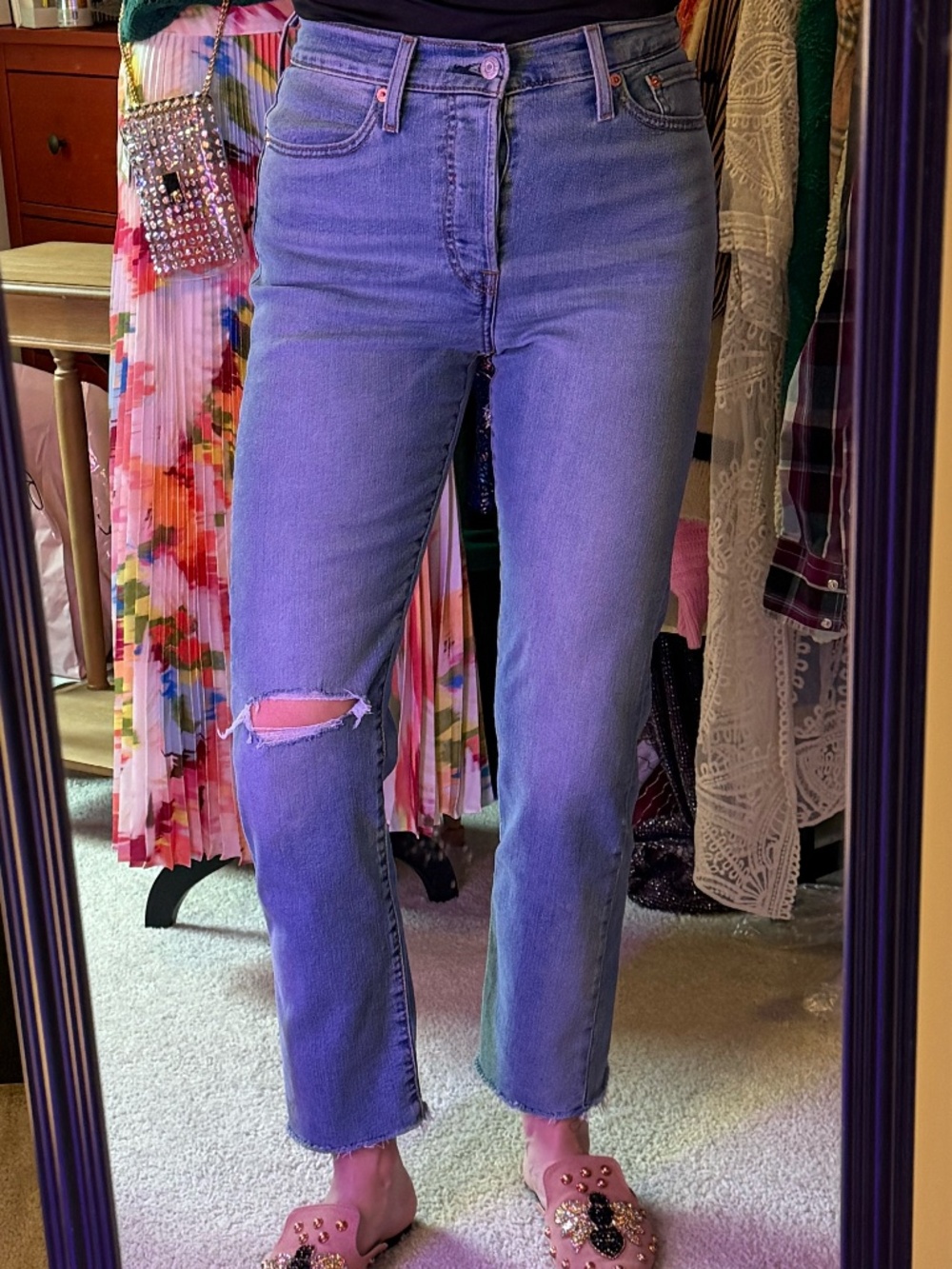 Levi’s Wedgie Straight Jeans Size 28 High Rise Light Wash